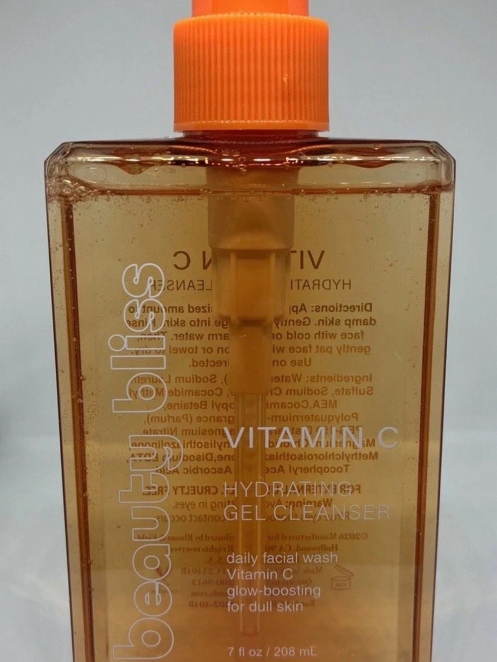 Beauty Bliss Vitamin C Hydrating Gel Cleanser | Daily Facial Wash 7 FL oz